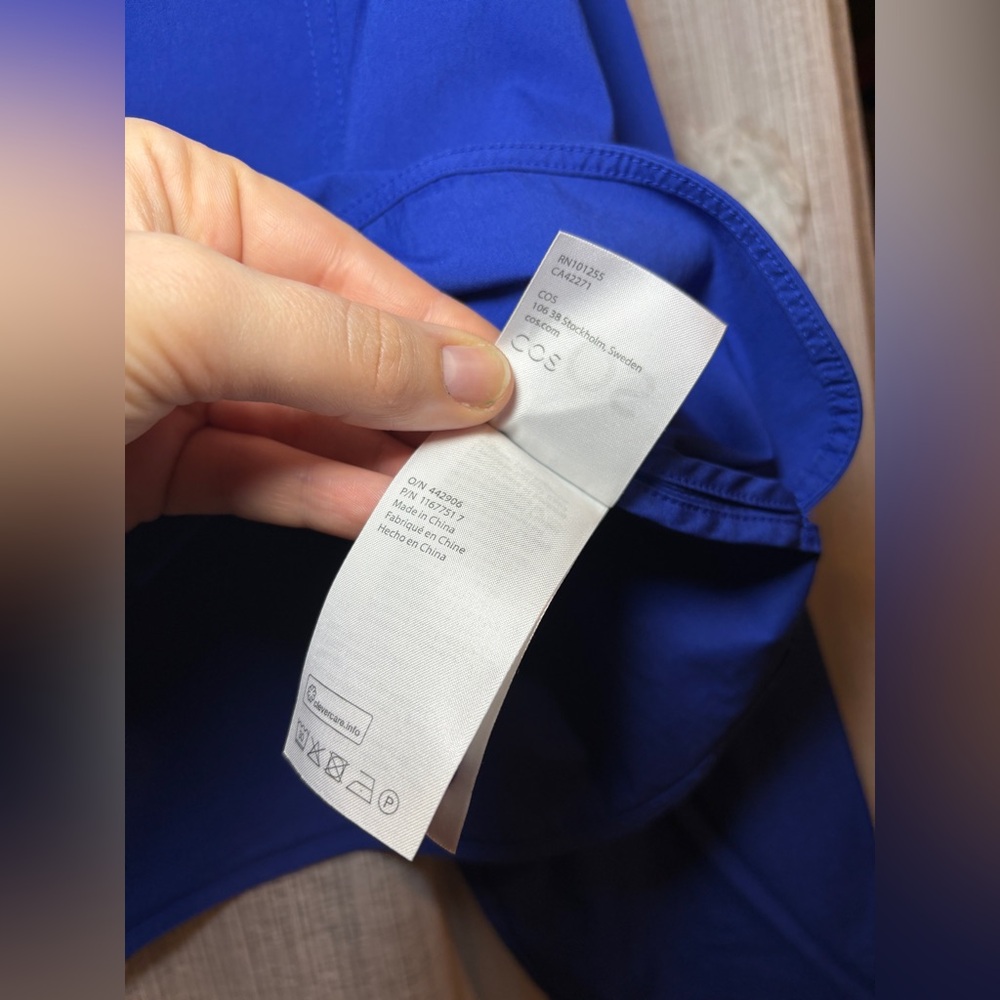 Cos Blue Cropped Button Down Top - image 6